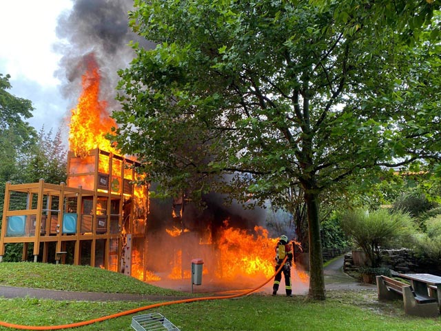 Die Rutschbahn wurde bei dem Brand zerstört. Foto: zVg