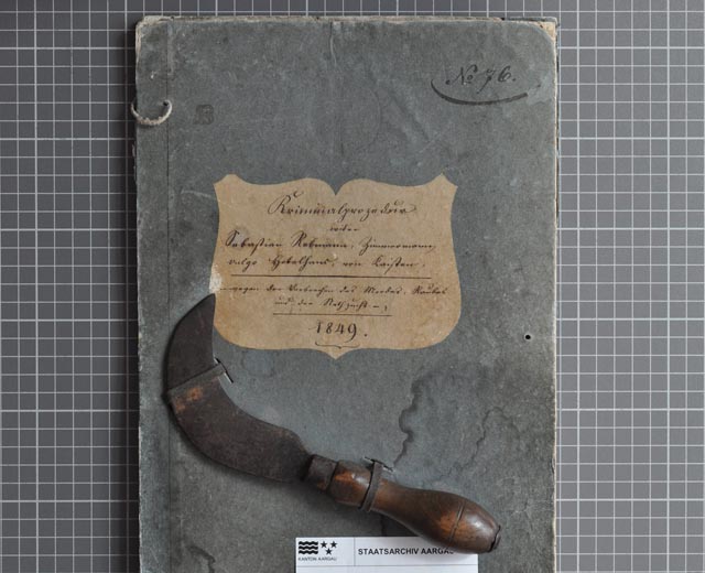 Der Kaister Zimmermann "Hobelhans" wurde nach einem Mord 1849 hingerichtet. Das Staatsarchiv zeigt die originalen Gerichtsakten. Foto: © Kanton Aargau