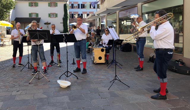 Zwei Lausbuben: Duett von Euphonium (Armin Krumm) und Trompete (Rolf Kurth). Foto: zVg