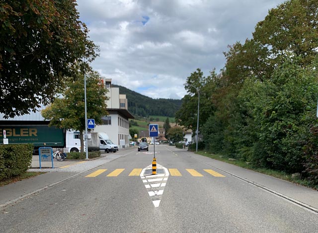 Fussgängerinsel bei der Einfahrt zur Primarschule. Foto (Visualisierung): zVg