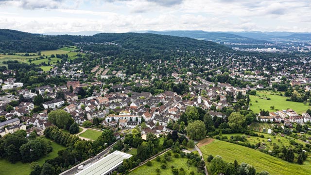 Luftaufnahme Gemeinde Riehen. Foto: zVg