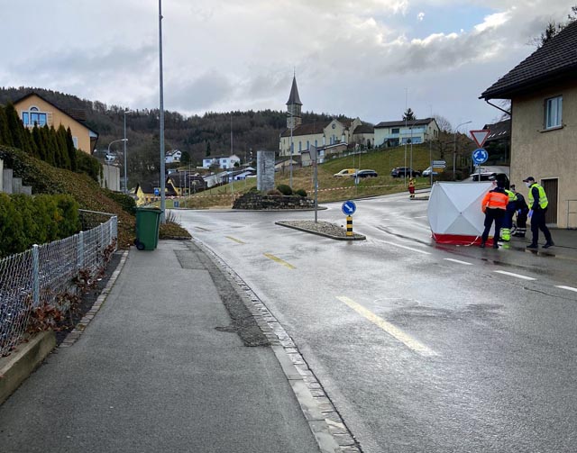 Die Unfallstelle. Foto: Polizei AG
