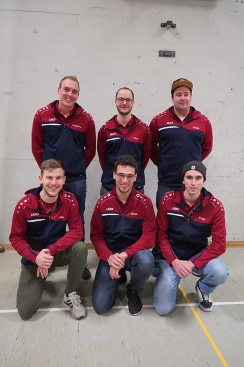 Vorstand TV Wölflinswil: (oben v.l.) Pascal Neuenschwander, Lui Auchter, Adrian Jehle, (unten v.l.) Colin Herzog, Oliver Röthlisberger, Dominik Müller, es fehlen: Patrick Müller, Christian Bold Foto: zVg