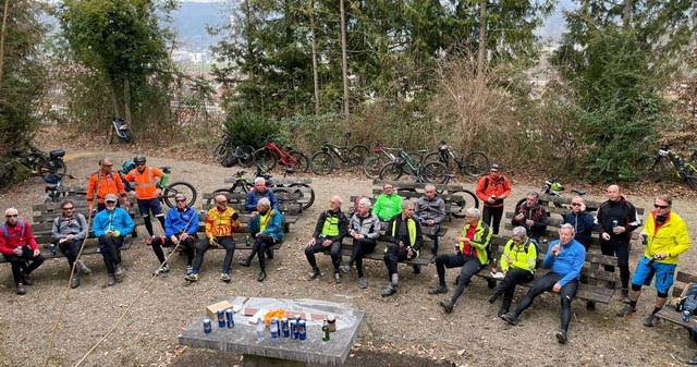 Glückliche Gesichter anlässlich der Ersten Tour der Mountain-Biker vom 16. März. Foto: zVg