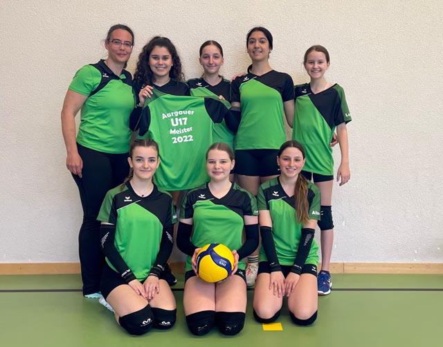 Stolze Aargauer Meisterinnen: Die U17 des VBC Stein. Foto: zVg