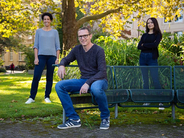 Das Gründerteam: Romina Matter-Marone, Lukas Jeker, Rosalba Lepore (von links). Foto: Universität Basel, Florian Moritz