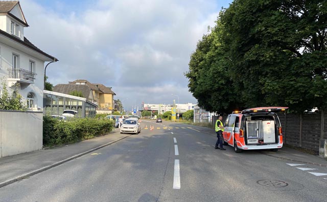 Der Unfall ereignete sich um 7.20 Uhr auf der Landstrasse in Gebenstorf. Foto: Polizei AG