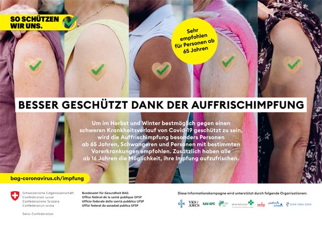 BAG-Inserat für die aktuelle Auffrischimpfung. Foto: zVg