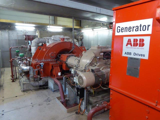 Dampfturbine für Stromproduktion. Foto: KVA Buchs