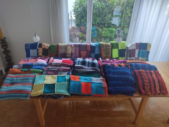 40 Decken für die ukrainischen Flüchtlinge. Foto: zVg