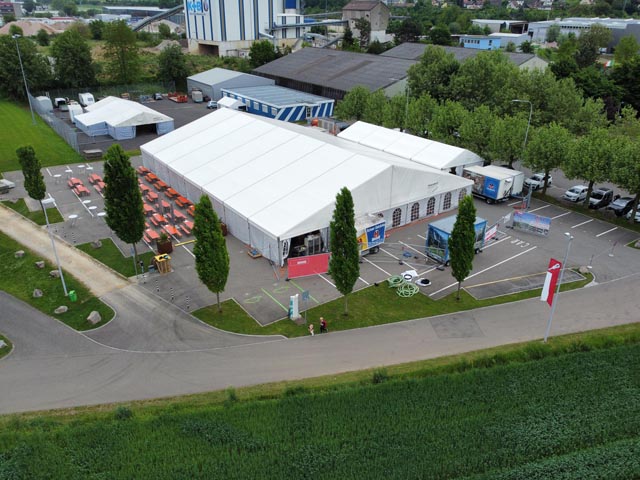 Für den Aufbau des Festzelts plant das OK rund einen Tag ein. Foto: TV Stein