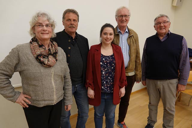 Von links: die Vizepräsidenten Ariane Dannacher und Erich Lauber, die neue Präsidentin Anita Stocker mit ihrem Vorgänger Hans Burger sowie Kassier Josef Schnetzler.  Foto: Peter Schütz