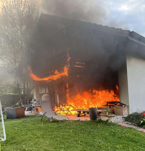 Brand in Boniswil. Foto: Polizei AG