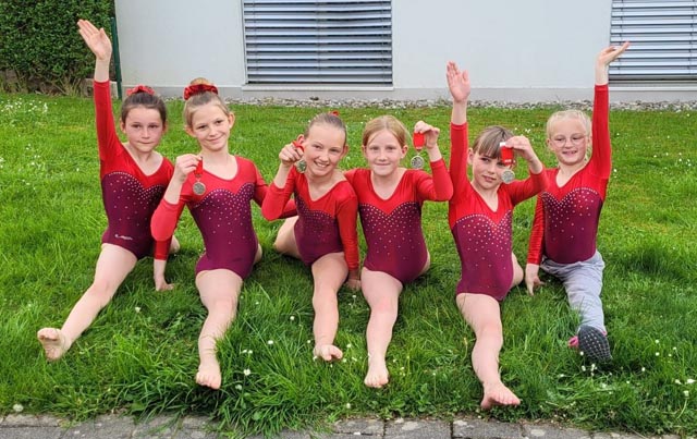 Turnerinnen K1 mit Ayleen Hofmann, welche mit 37.20 Punkten den 7. Schlussrang belegte. Foto: zVg