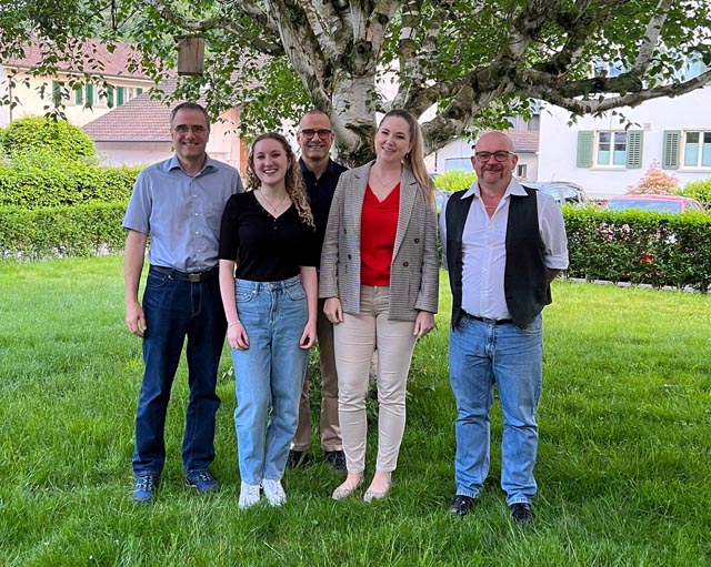 Der Vorstand des Theaters Stein (von links): Martin Rehmann, Selina Spahn, Richard Rehmann, Vanessa Keller und Markus Hofmann. Foto: zVg