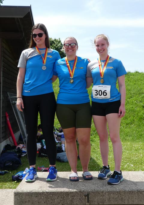Dreifachsieg für den TV Stein im Wurfstab Frauen. Foto: Walter Leimgruber