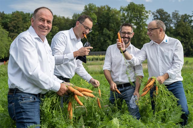 Alois Huber, OK-Präsident ALA23; Christoph Hagenbuch, Präsident Bauernverband Aargau; Ralf Bucher, Geschäftsführer Bauernverband Aargau; Markus Dieth, Regierungsrat, Landwirtschaftsdirektor Kanton Aargau (v. l. n. r.). Foto: zVg