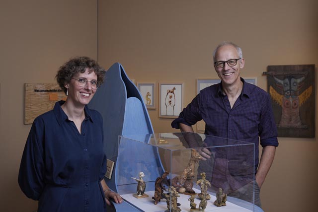 Dr. Jasmin Winkler, Bereichsleiterin Museum und Sammlungen Naturama Aargau und Peter Kuntner, Ausstellungsmacher und Mitinhaber des Aarauer Szenografiebüros fischteich. © Naturama Aargau