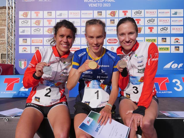 Siegertrio Damen (von links) Elena Roos, Tove Alexandersson und Natalia Gemperle. Foto: zVg