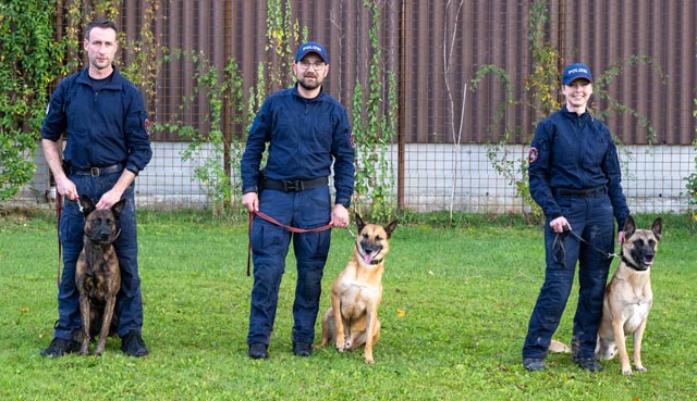 Sieger Peter Aebi (Mitte) mit Tobias Erzer, 2. Platz (links) und Alexandra Roth, 3. Platz (rechts). Foto: Polizei BL/BS