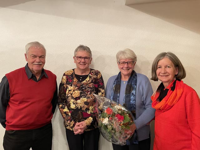 Die Geehrten (von links): Niklaus Brülhart, Bernadette Ries, Ursula Waldmeier, Marlies Daniel. Foto: zVg