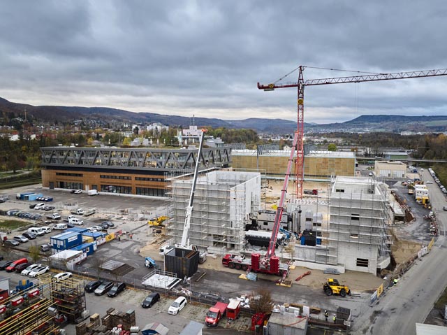 Die neue Heizzentrale auf dem Areal von uptownBasel in Arlesheim. Foto: zVg