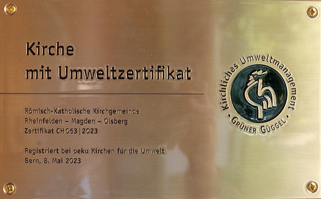 Umweltzertifikat «Grüner Güggel». Foto: Willi Baldinger