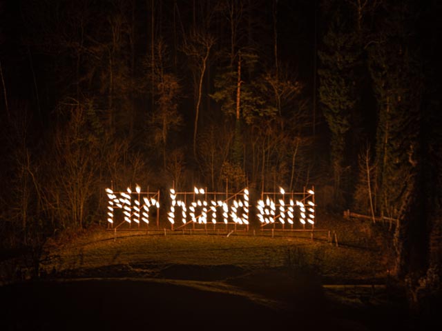 Dazu die Inschrift «Mir händ eini» im Lind. Mit Doppelhinweis zur Krone als Restaurant sowie die Siegeskrone der Oberdörfler. Foto: Alex Uehlinger, Wittnau