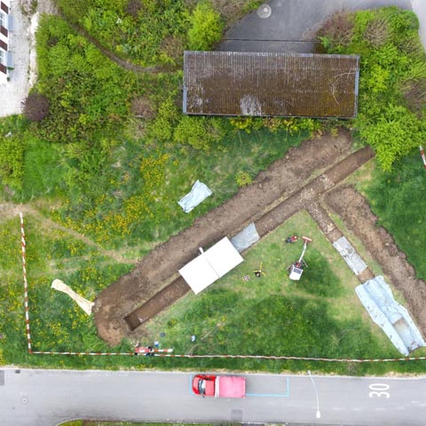 Aus der Vogelperspektive. Foto: Kantonsarchäologie Aargau 