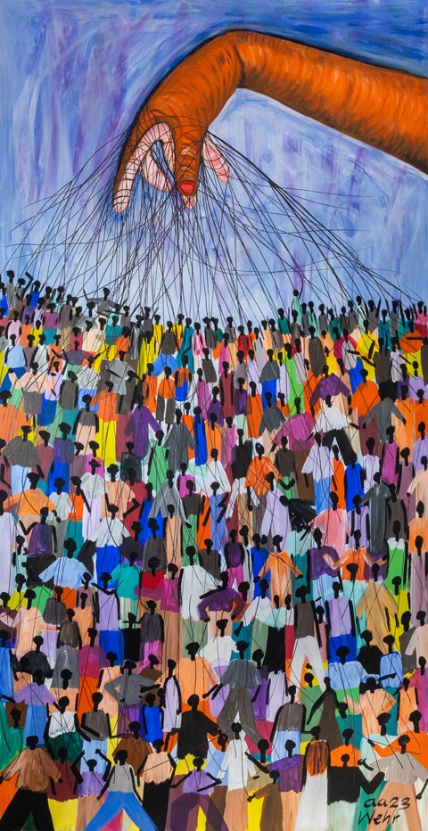 Bilder von Anthony Agbovi in der Rheinfelder Rathausgalerie. Foto: zVg