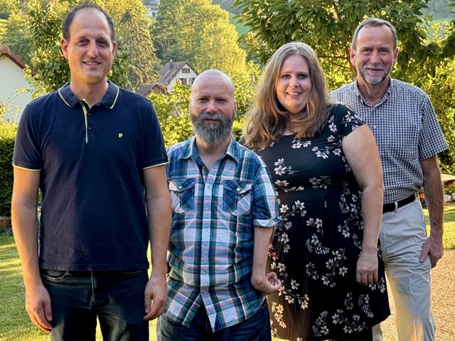 Für die EVP Bezirk Rheinfelden treten an (von links): Samuel Mettler, Peter Tschannen, Salome Suhr und Vinzenz Wunderlin. Foto: Fritz Imhof