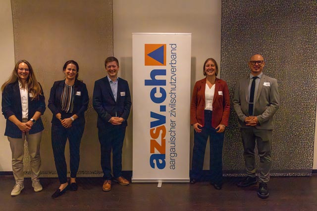 Die Referenten (von links): Leonie Mannhart, Katrin Gisler, Sandro Senn, Dr. Mirjam Kosch, Bernhard Droz. Foto: zVg