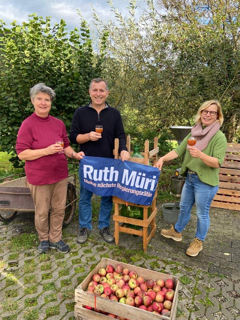 Kandidierende der Grünen Bezirk Laufenburg (von links): Gertrud Häseli (bisher), Arben Mustafa und Doréen Pforte. Foto: zVg