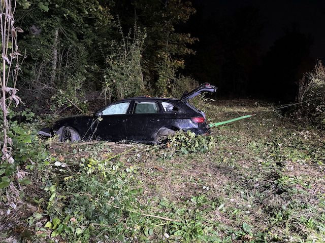 Muttenz BL: Personenwagenlenker verursacht Selbstunfall