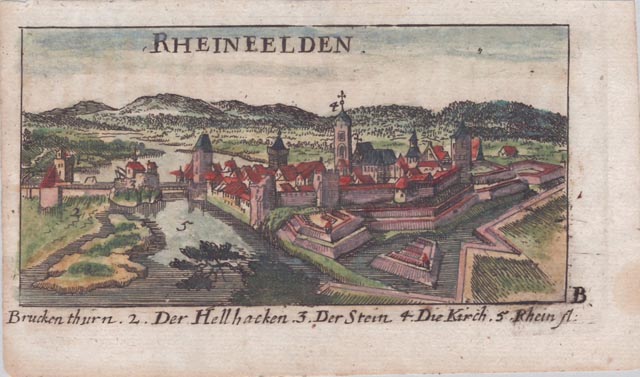 Um 1685: Kolorierter Kupferstich von Rheinfelden. Foto: zVg