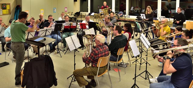 Die MG Gipf-Oberfrick beim Proben. Foto: zVg