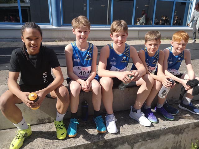 Das Team des LV Fricktal in Thun (von links): Kieran Vogel, Max Signer, Finn Sigrist, Livio Acklin und Nino Winter. Foto: Susanne Winter