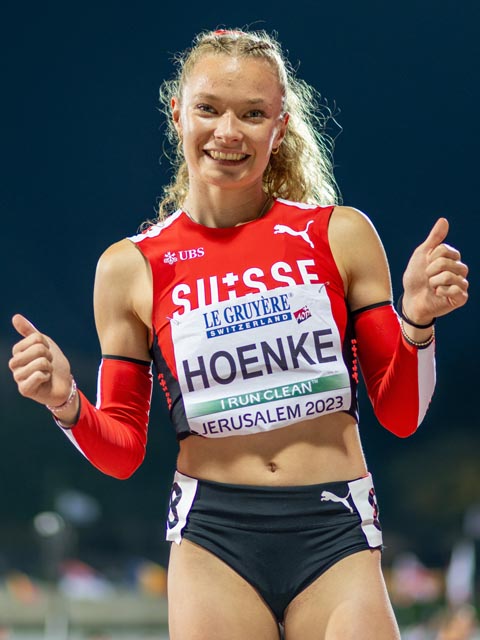 Fabienne Hoenke, Swiss-Starterin, hier in Jerusalem. Foto: athletix.ch