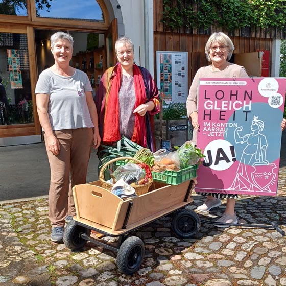 Von links: Gertrud Häseli, Wittnau, Yvonne Brogle, Gipf-Oberfrick, Evelyne Wernli, Mellingen. Foto: zVg