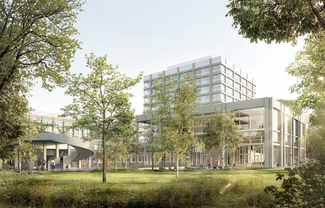 Der Grundstein für den Sek-II-Campus Polyfeld Muttenz ist gelegt.Visualisierung: zVg  