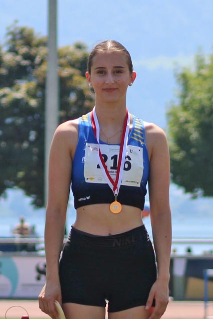 Titelverteidigung im Weitsprung geglückt: Chiara Liaudet Foto: Stefan Hoenke