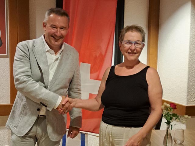 Grossrat Martin Bossert und Cornelia Strebel. Präsidentin EDU Bezirk Laufenburg. Foto: zVg