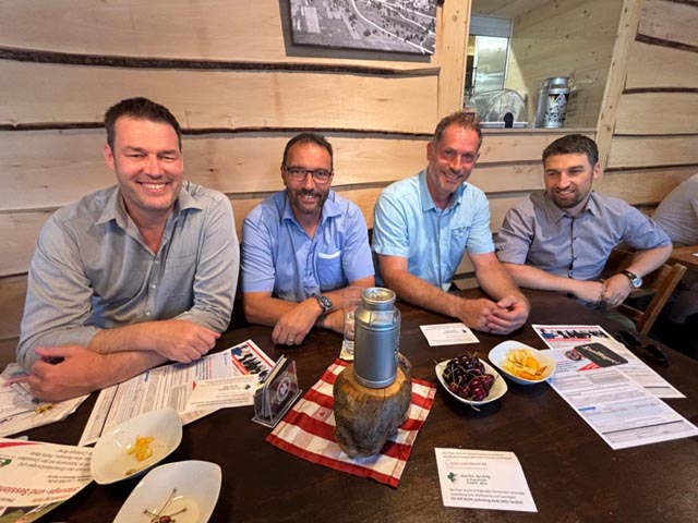 Von links: Nationalrat Christoph Riner, Grossräte Alex Reimann, Patrik Meier und Emanuel Suter. Foto: zVg