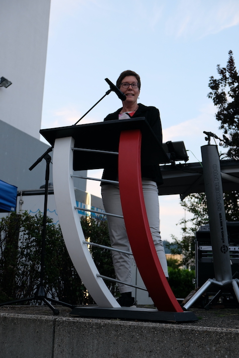 Rektorin der Kanti Stein, Katrin Brupbacher, bei ihrer Festrede.