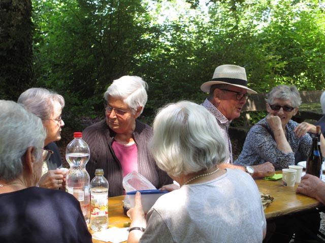 Angeregte Diskussionen beim Waldpicknick. Foto: zVg