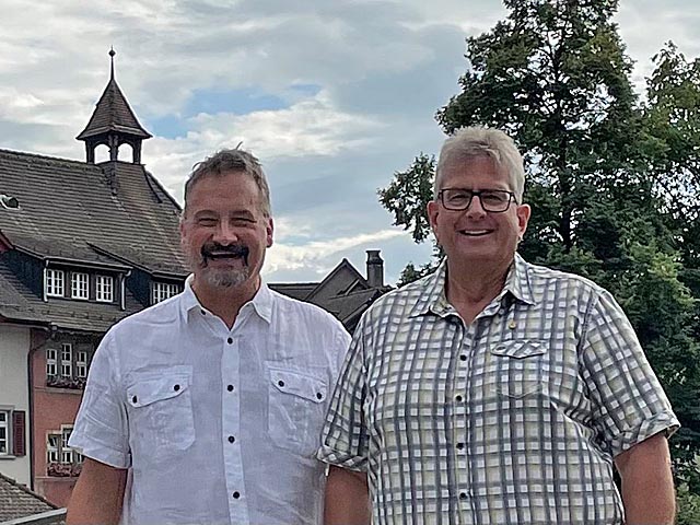 Die FDP-Vertreter im Stadtrat von Laufenburg: Andy Maier (links) und der künftige Stadtammann René Leuenberger. Foto: zVg