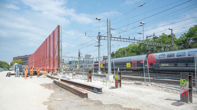 Bau des Zoo-Parkings unter dem Erdbeergraben. Foto: Zoo Basel