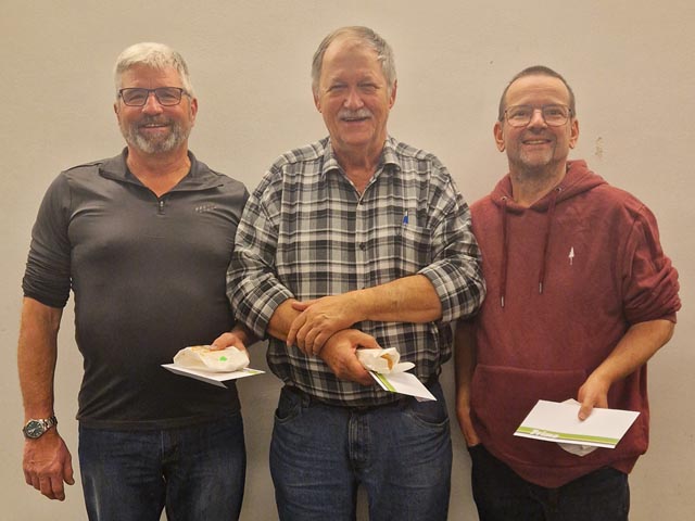 Die Gewinner (von links): Gilbert Binkert, Otto Schiesser und Jürg Fink. Foto: zVg