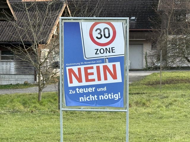 Nein zu Tempo 30 flächendeckend: Die Gegner siegten in der Referendumsabstimmung. Foto: jw 