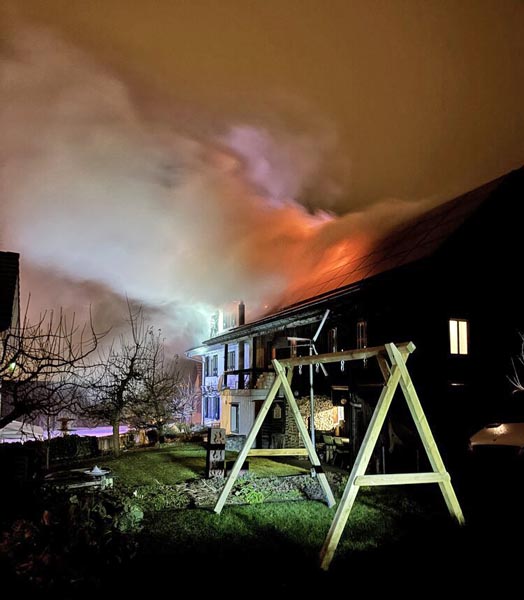 Brand in Sarmenstorf. Foto: Polizei AG